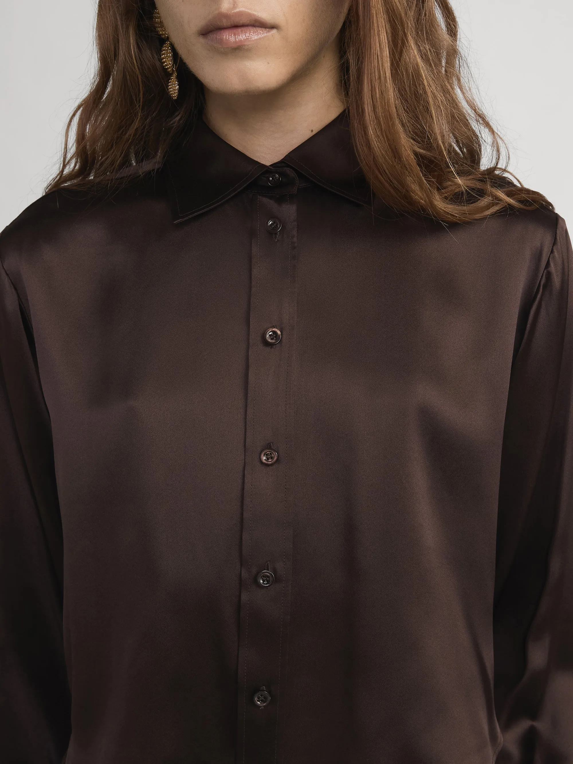 The Silk Charles Shirt -- Americano sold by Frame Denim product image thumbnail 4
