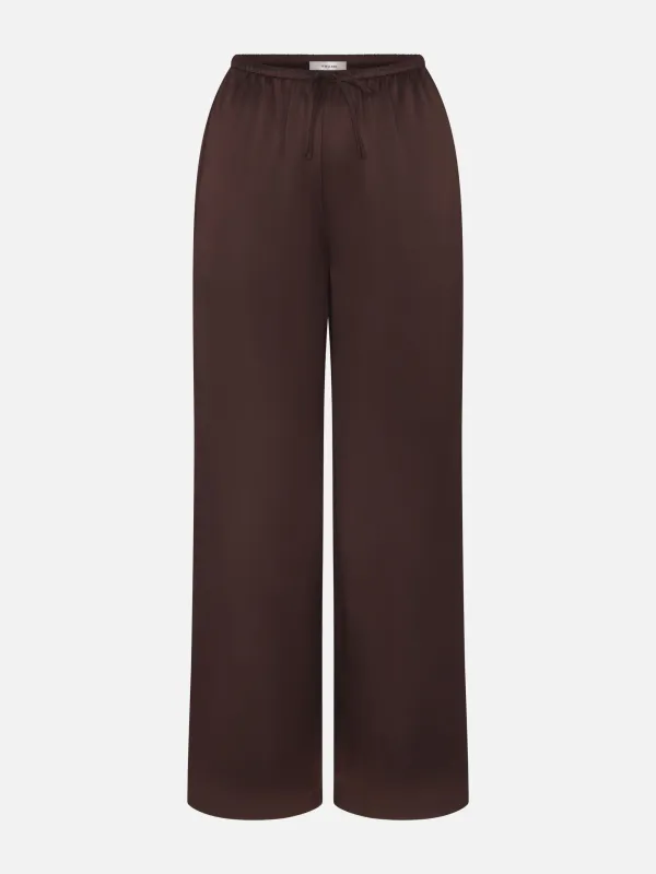 The Silk Lounge Pant -- Americano sold by Frame Denim