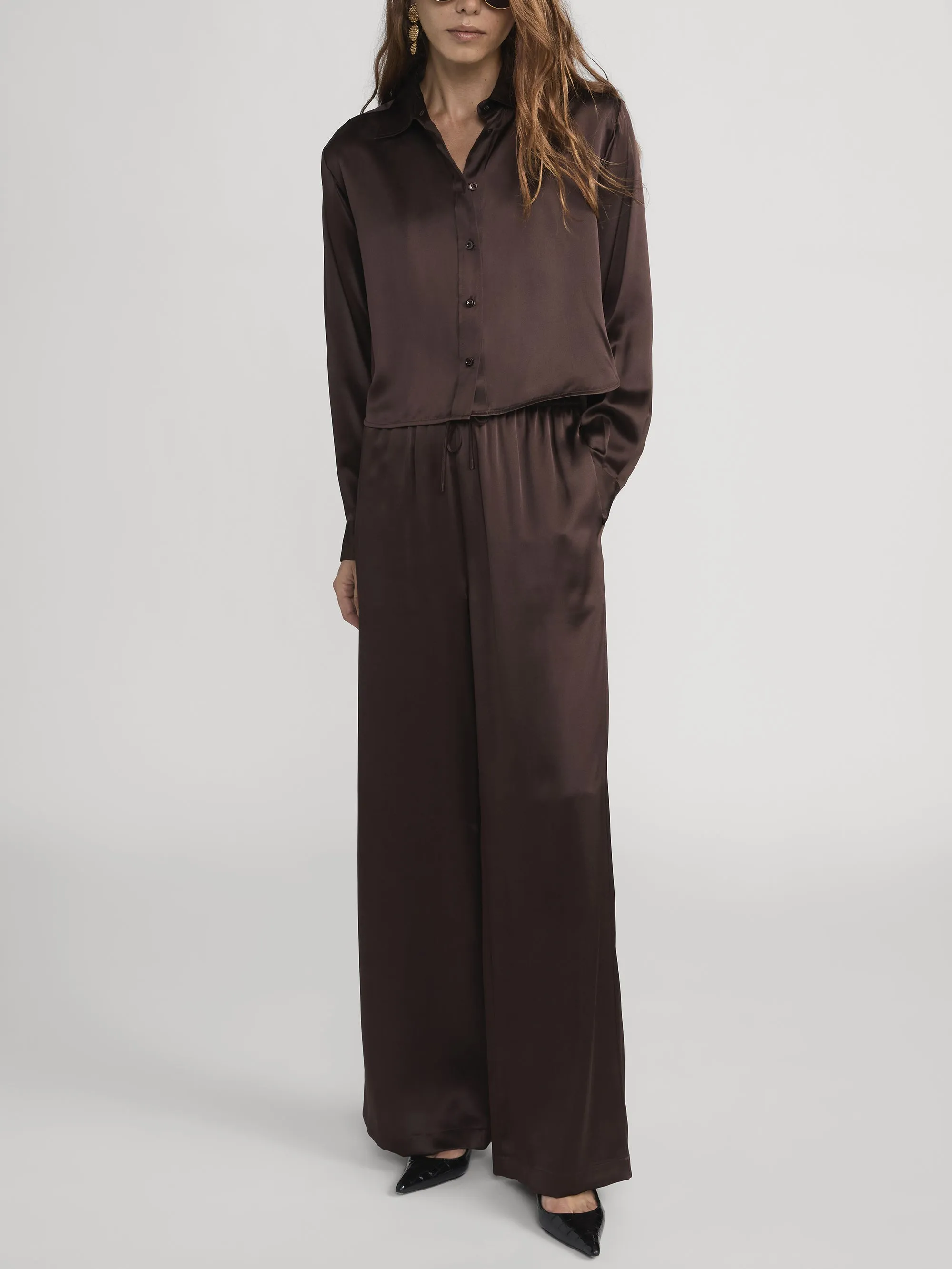 The Silk Lounge Pant -- Americano sold by Frame Denim product image thumbnail 2