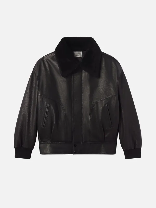 The Nightcap Bomber -- Black sold by Frame Denim