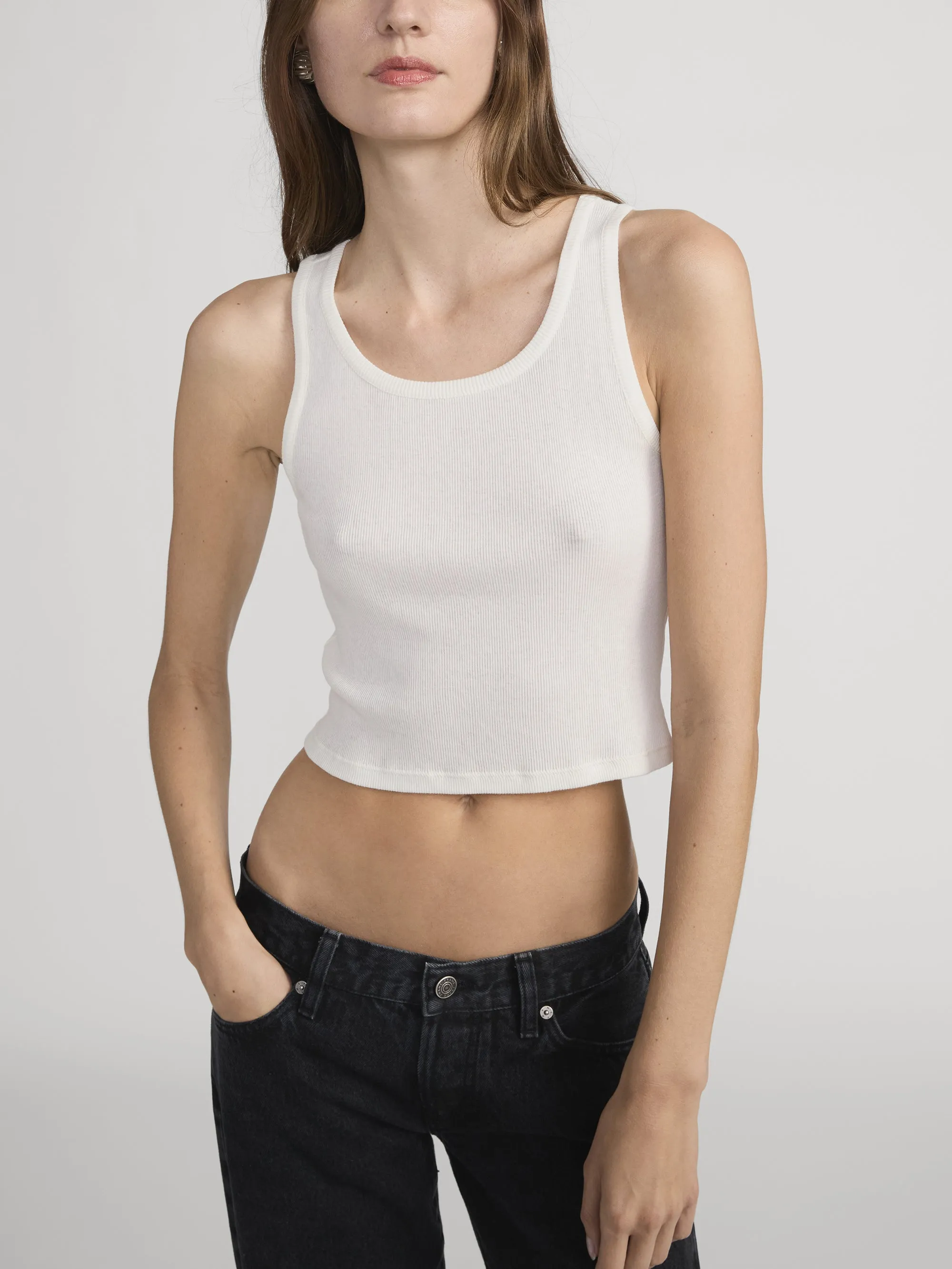 The Ghost Tank -- Cream sold by Frame Denim product image thumbnail 3