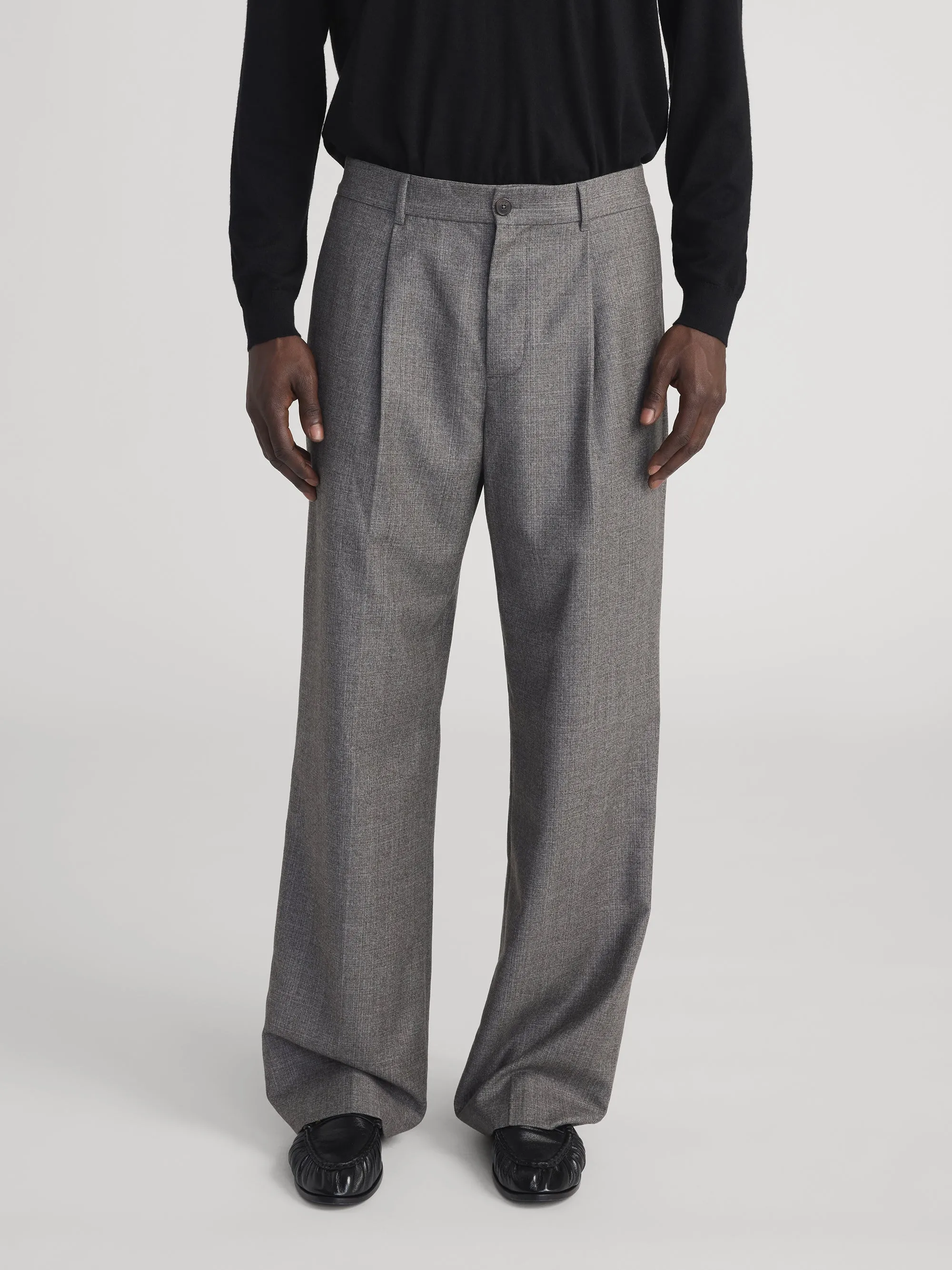 Wide Leg Flannel Trousers -- Light Taupe sold by Frame Denim product image thumbnail 3