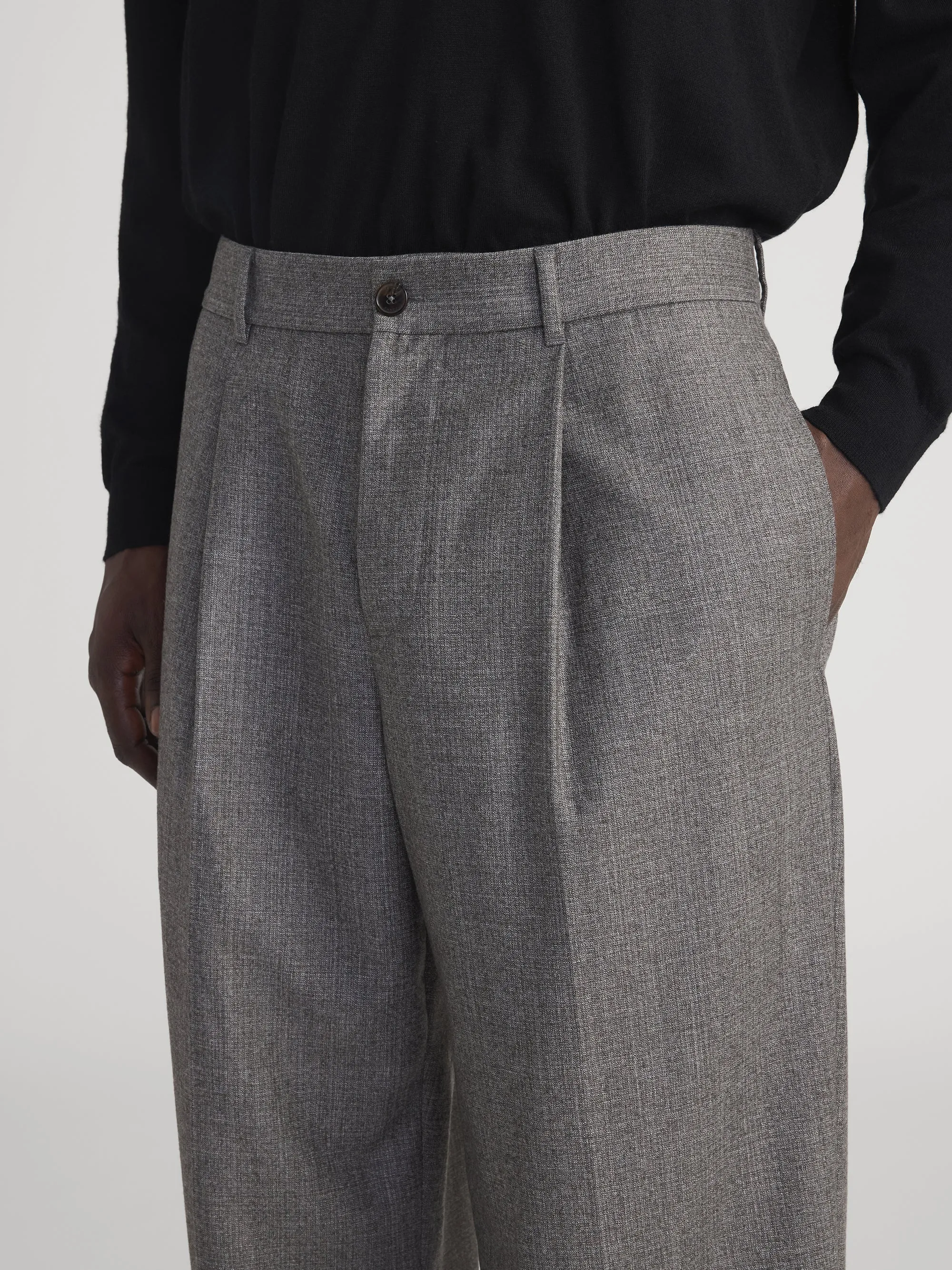 Wide Leg Flannel Trousers -- Light Taupe sold by Frame Denim product image thumbnail 4