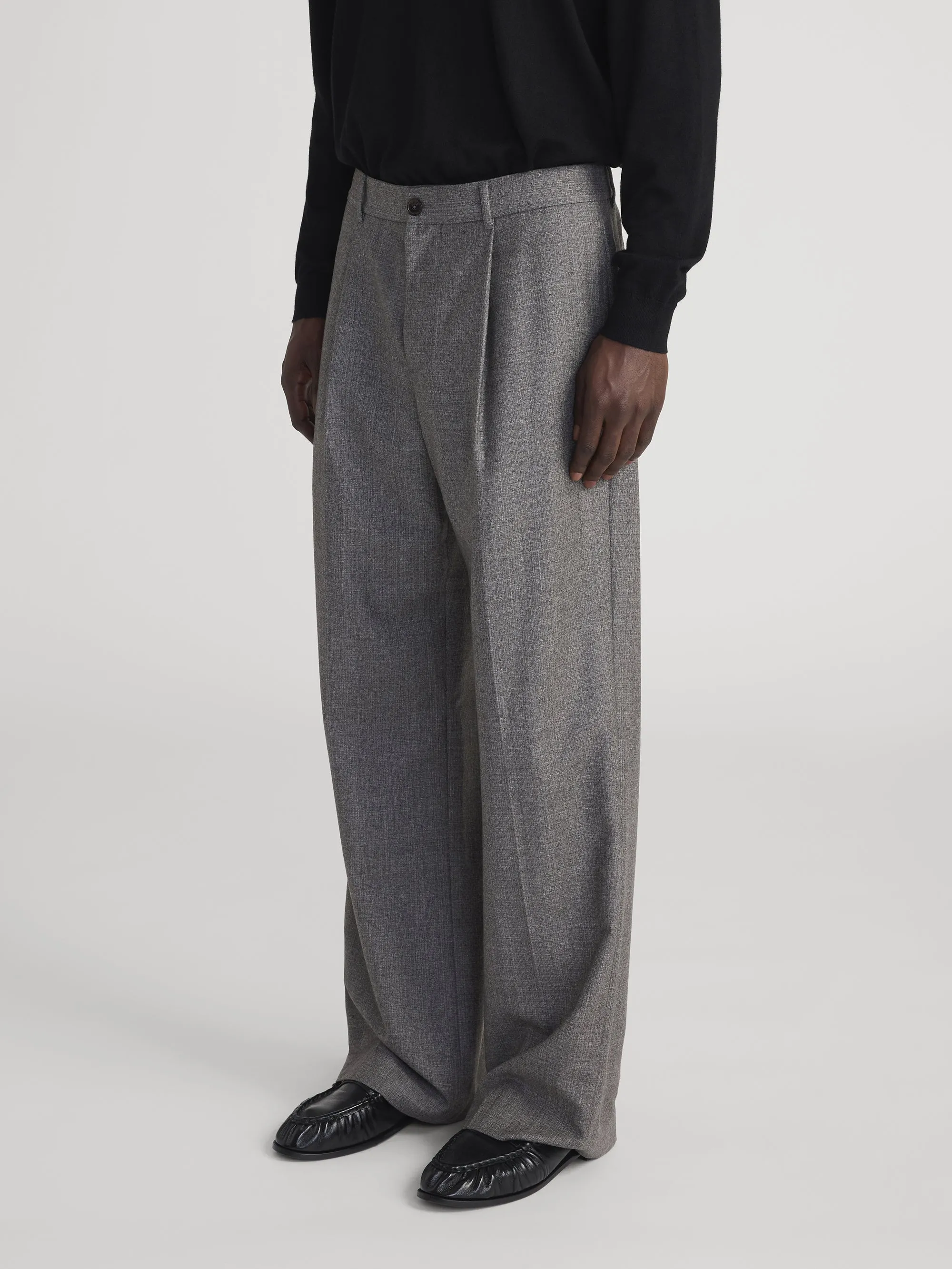 Wide Leg Flannel Trousers -- Light Taupe sold by Frame Denim product image thumbnail 5