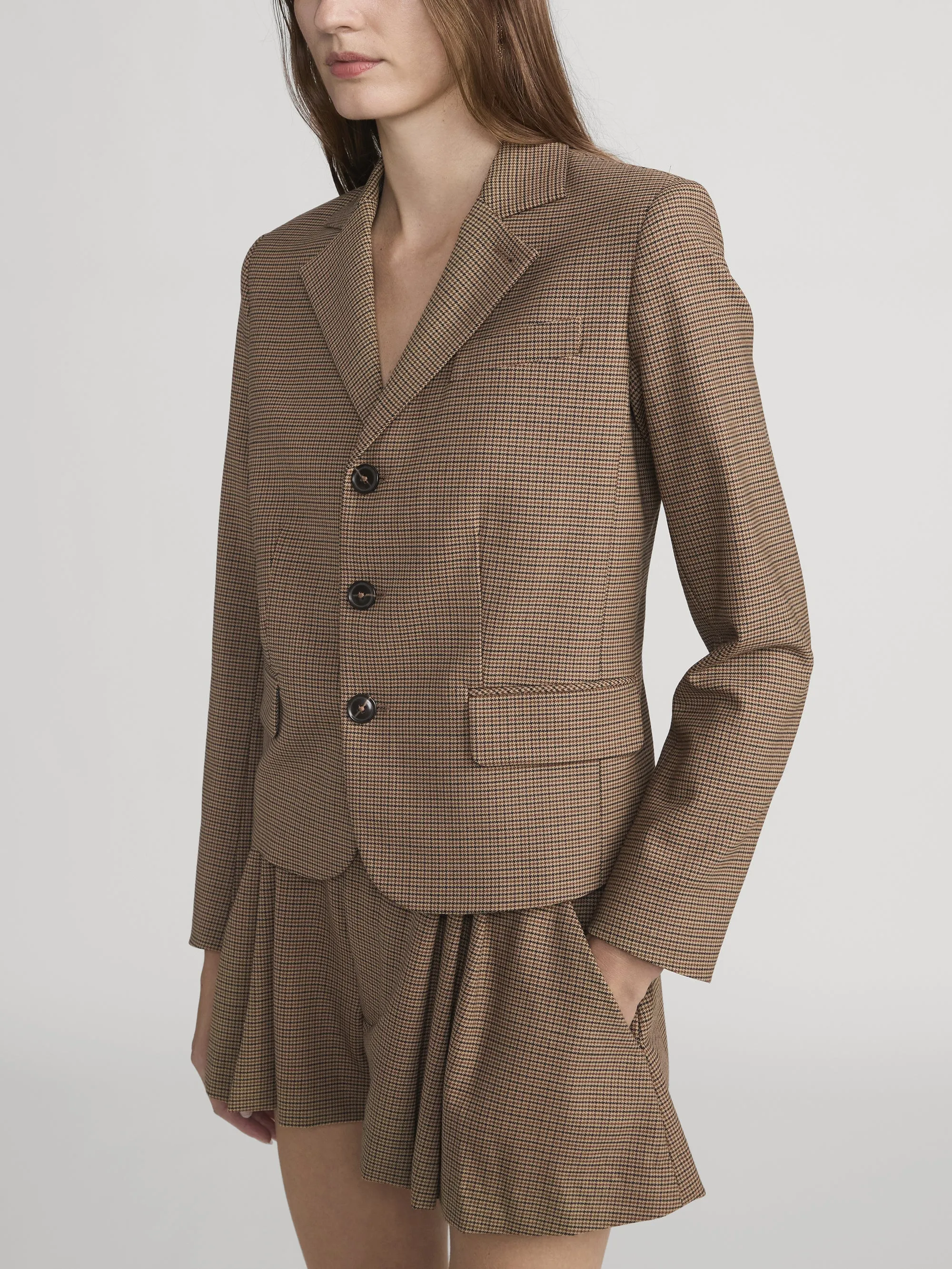 The Plaid Smart Blazer -- Brown Multi sold by Frame Denim product image thumbnail 5