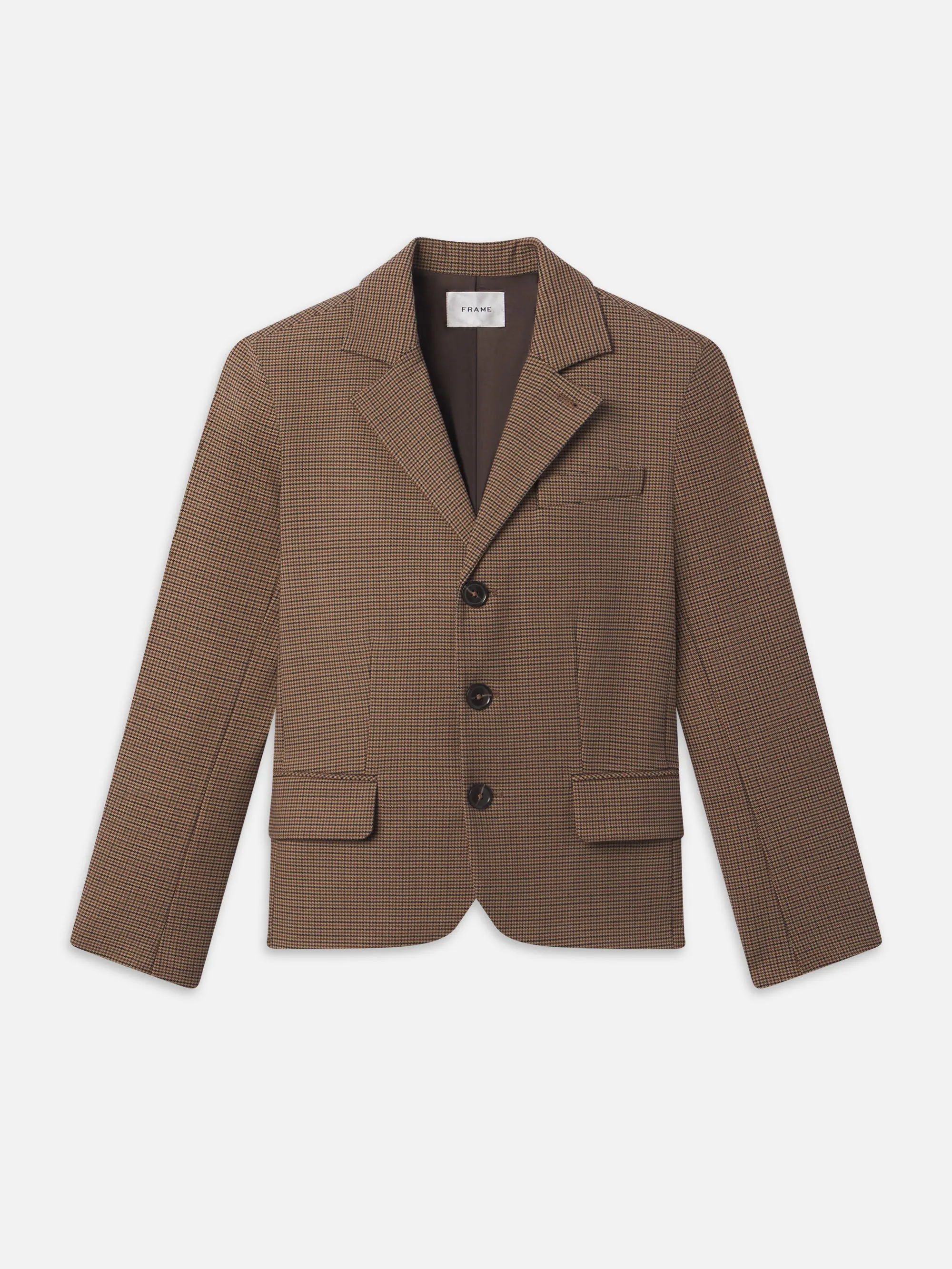 The Plaid Smart Blazer -- Brown Multi sold by Frame Denim