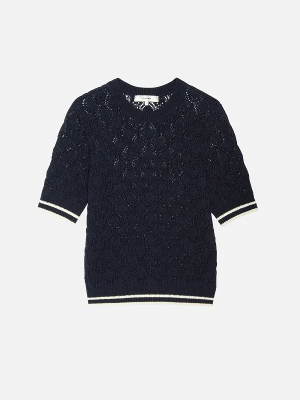 The Rookie Crew Sweater -- Navy Multi made by Frame Denim