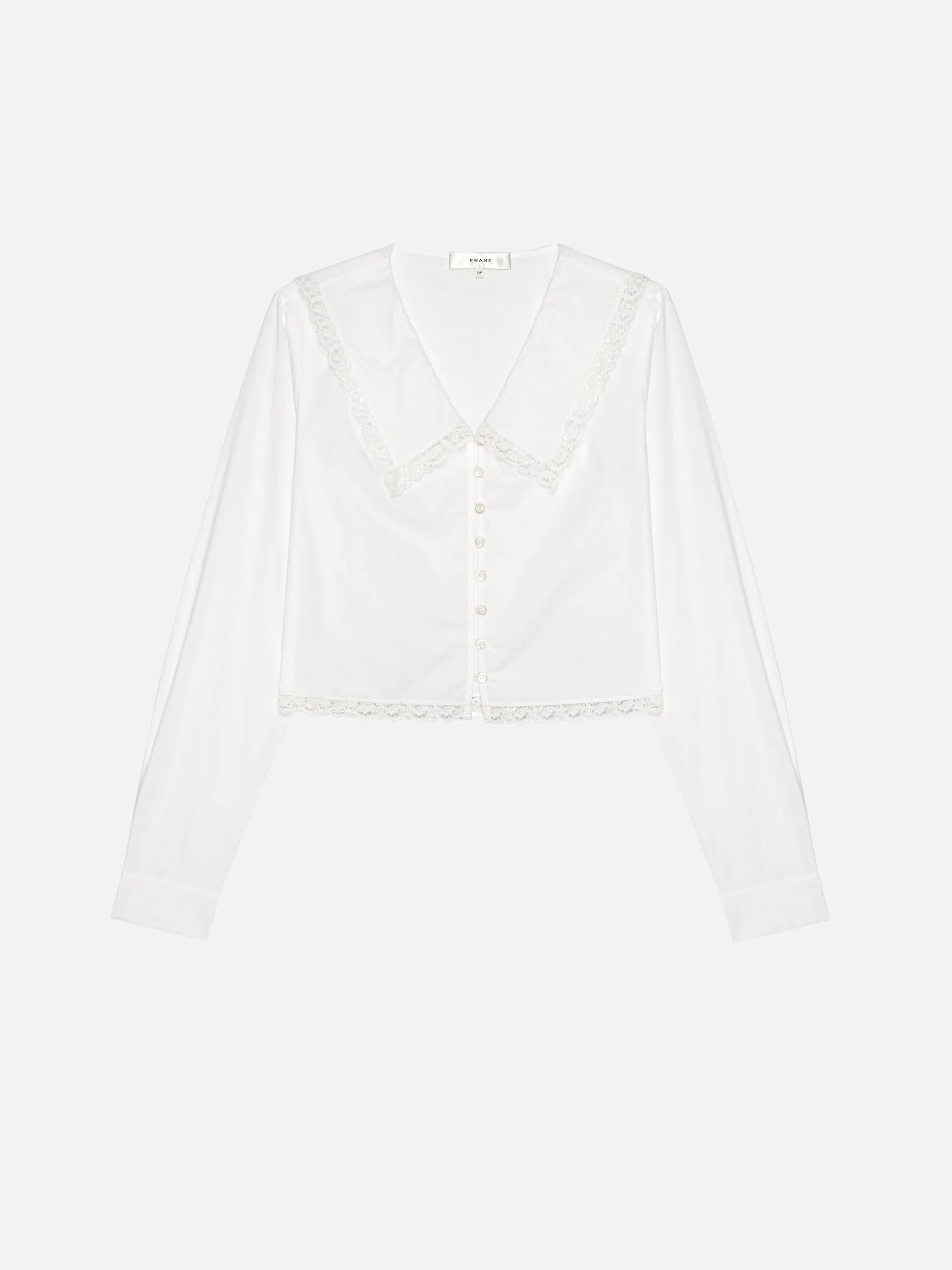 The Charm Blouse -- White sold by Frame Denim