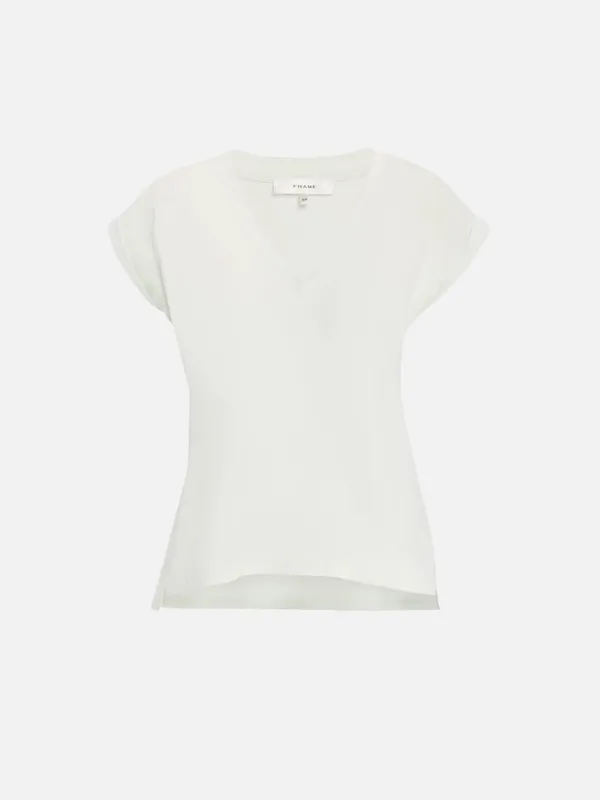 Easy V-neck Tee -- Soft Mint sold by Frame Denim