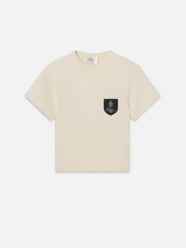 Ritz Crest Cashmere Tee -- Cream made by Frame Denim