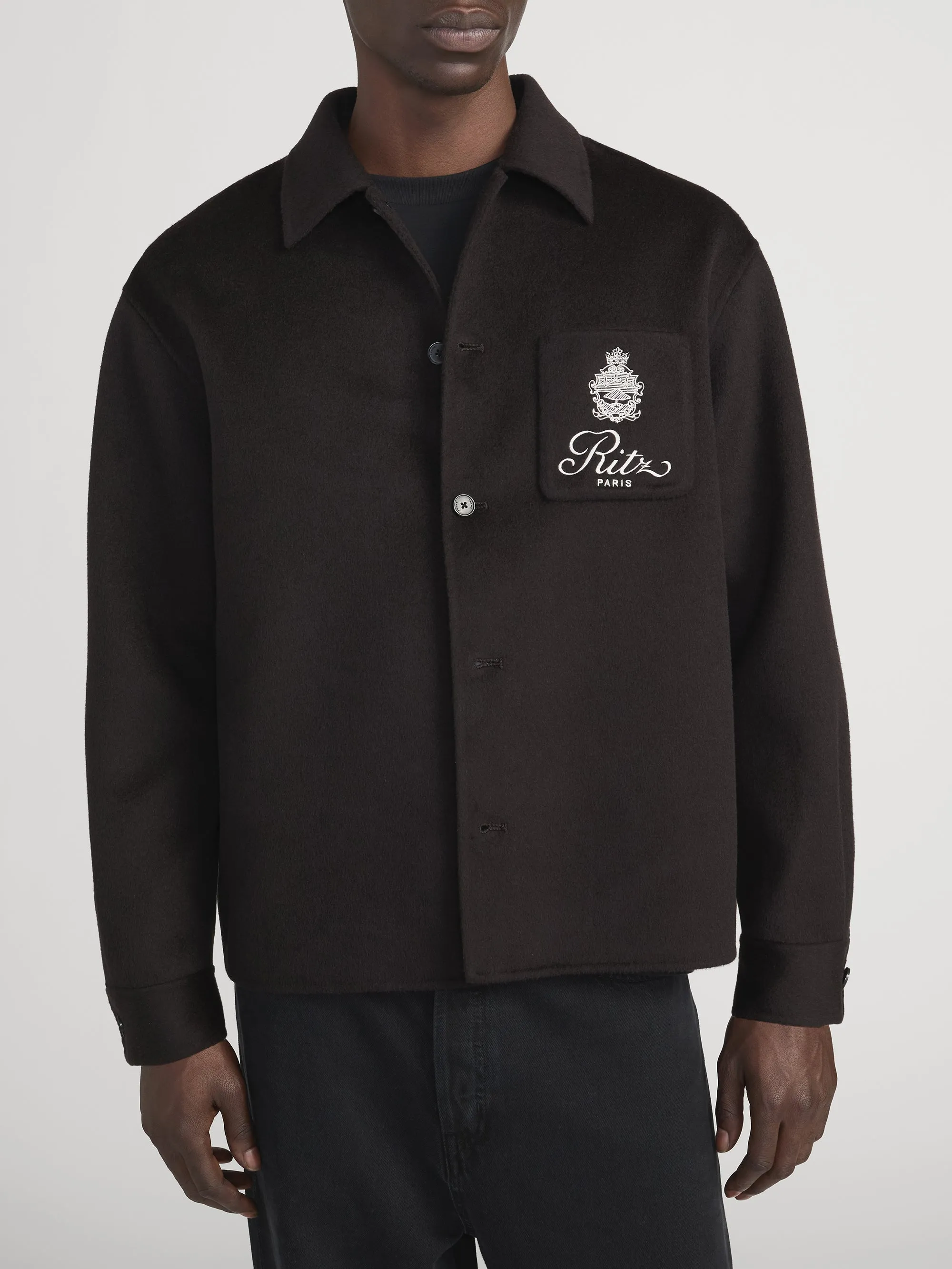 Ritz Double Face Overshirt -- Chocolate Brown sold by Frame Denim product image thumbnail 3