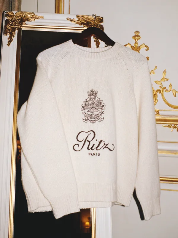 Ritz Unisex Cashmere Sweater -- Cream sold by Frame Denim