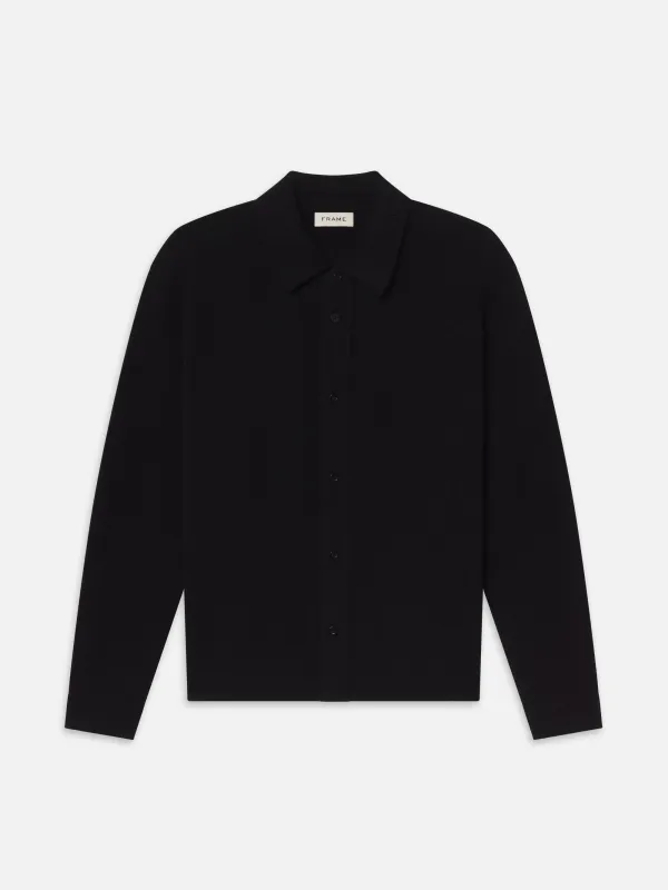Cashmere Shirt Sweater -- Black sold by Frame Denim
