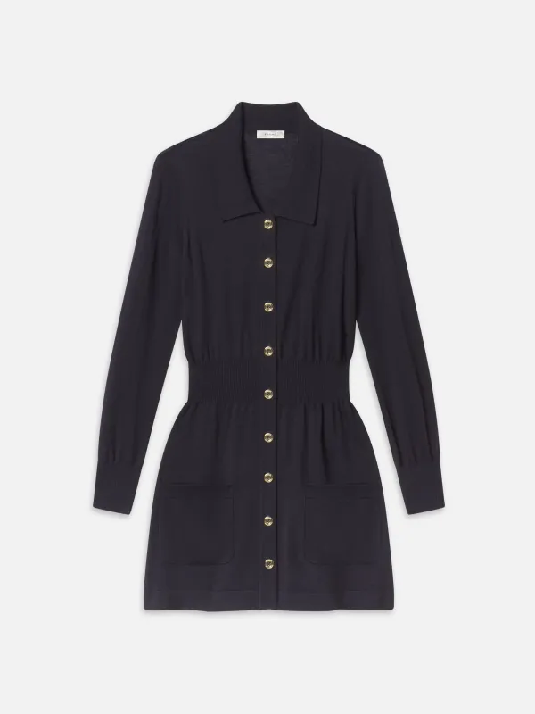 The Knit Polo Dress -- Navy sold by Frame Denim