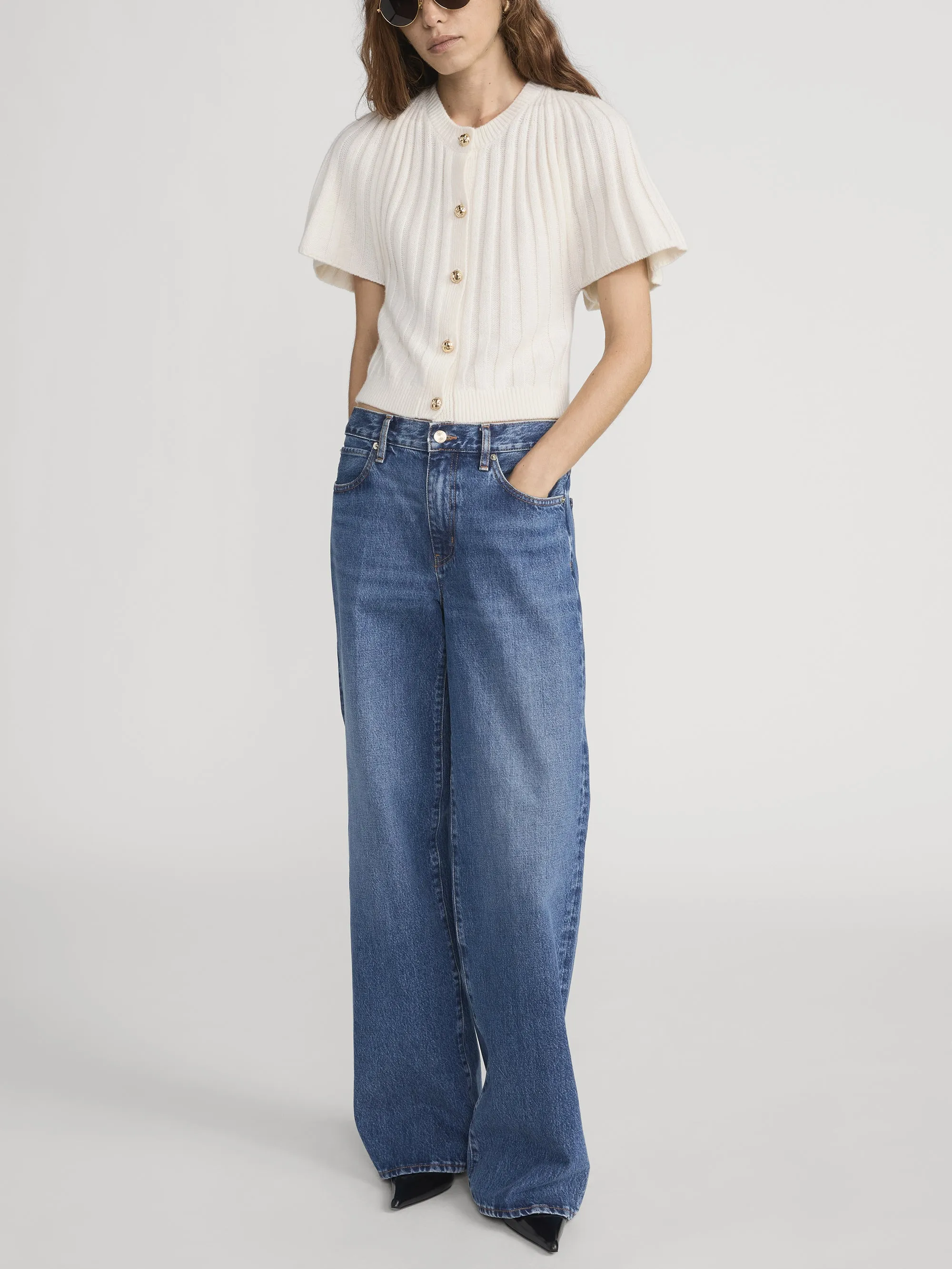 The Flutter Cardi -- Cream sold by Frame Denim product image thumbnail 2