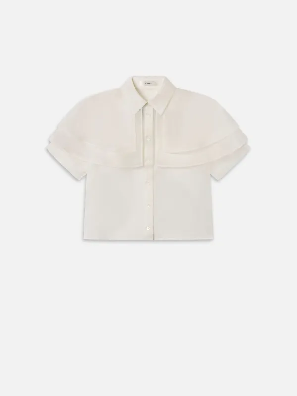 The Organza Cape Top -- Cream sold by Frame Denim