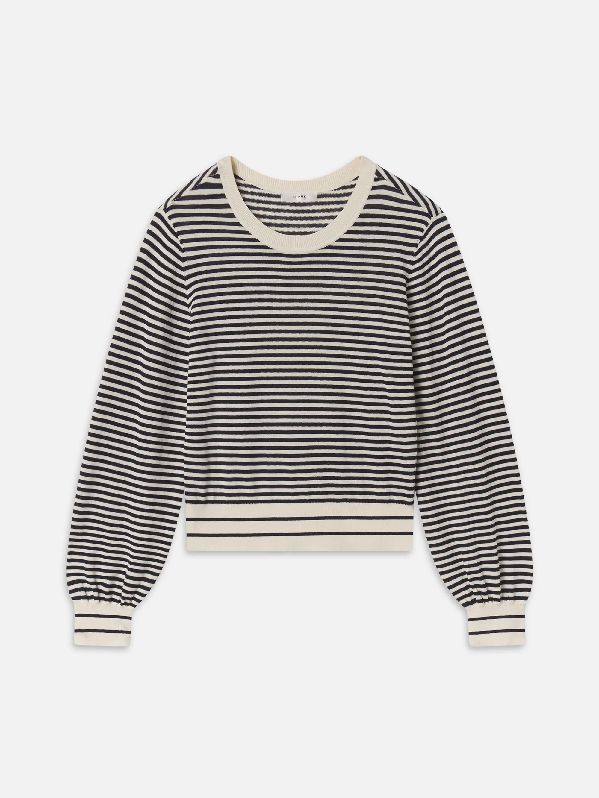 The Striped Knit Sweater -- Cream Multi sold by Frame Denim