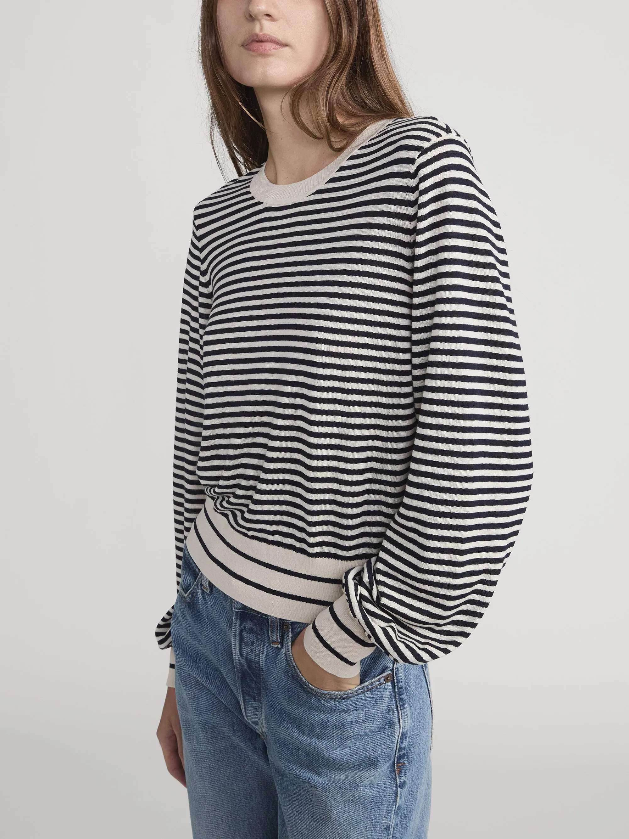 The Striped Knit Sweater -- Cream Multi sold by Frame Denim product image thumbnail 5