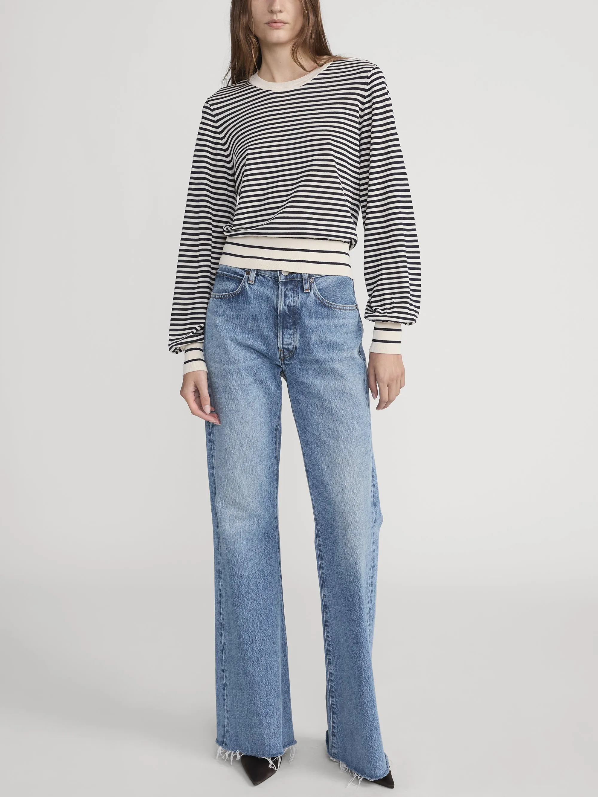 The Striped Knit Sweater -- Cream Multi sold by Frame Denim product image thumbnail 2