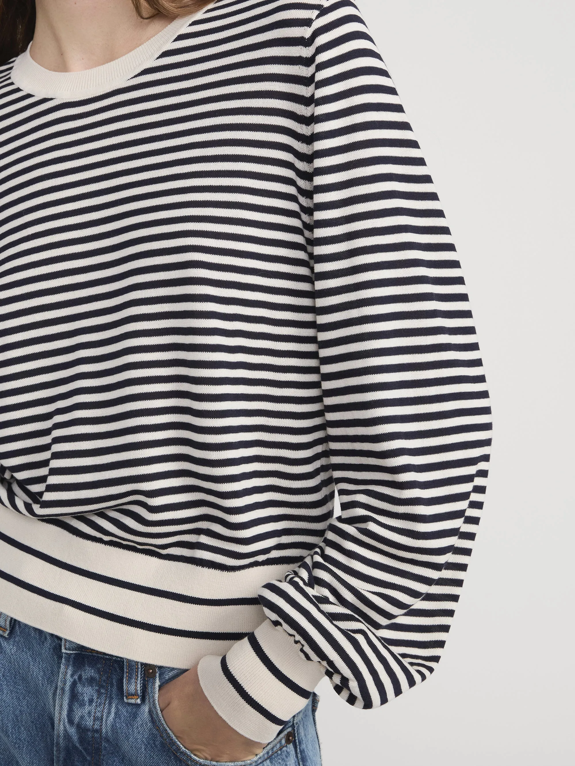 The Striped Knit Sweater -- Cream Multi sold by Frame Denim product image thumbnail 4