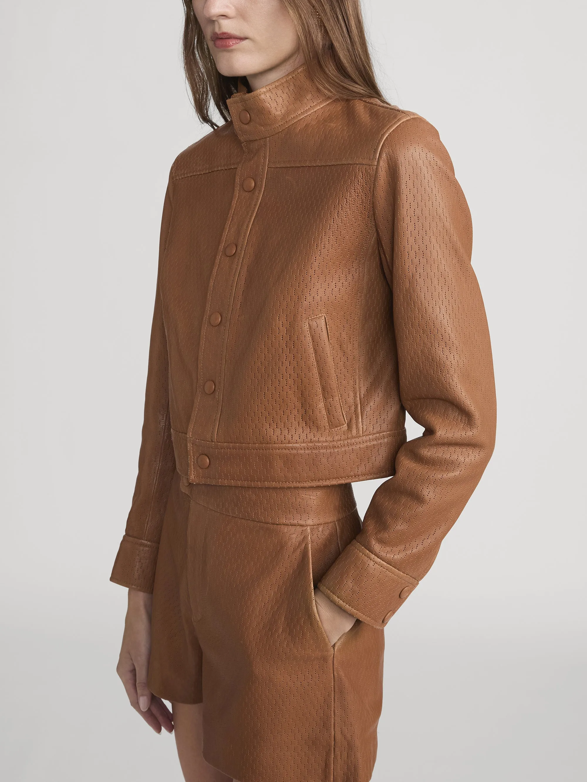 The Leather Trucker Jacket -- Ochre sold by Frame Denim product image thumbnail 5