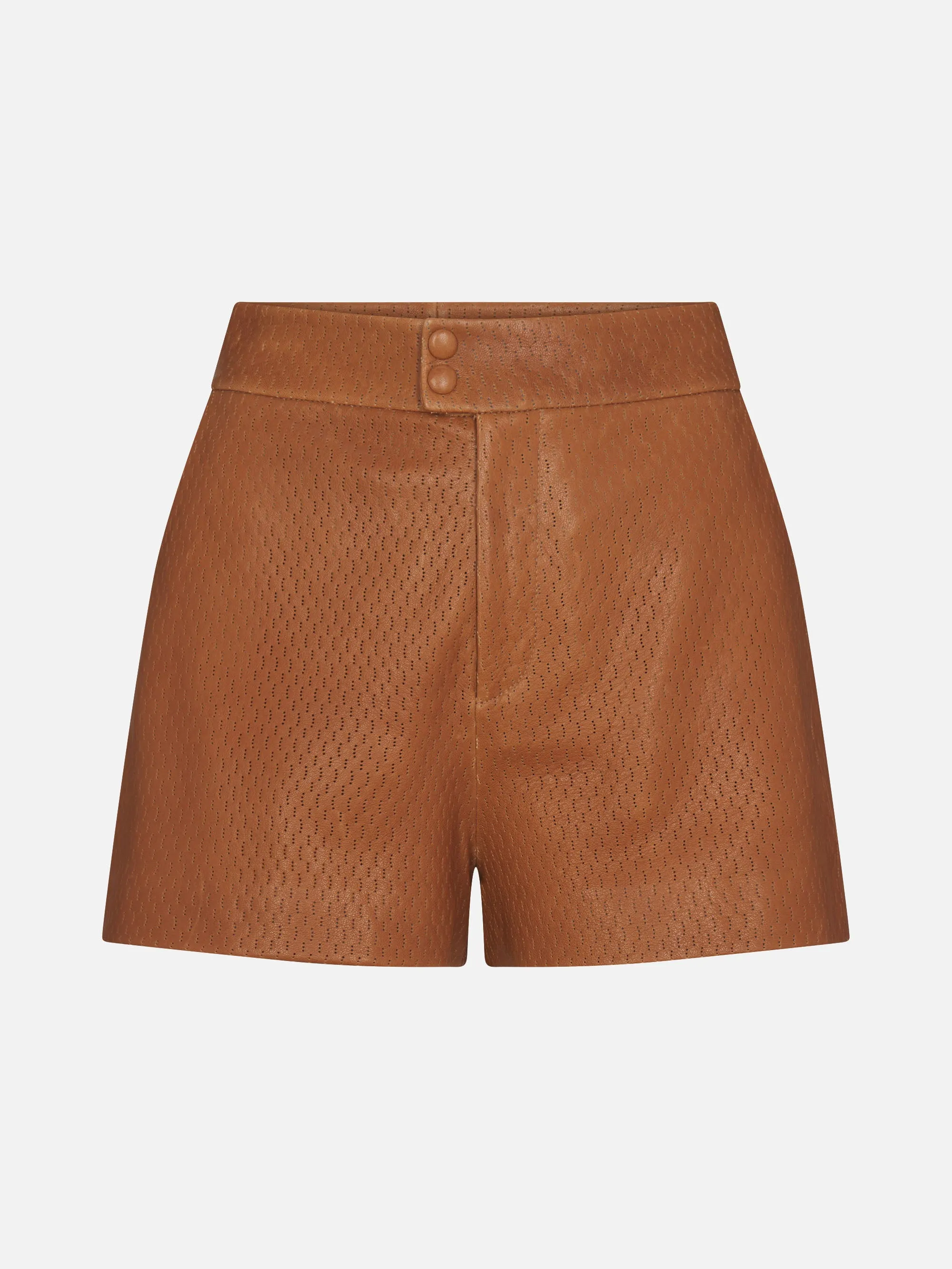 The Leather Boy Short -- Ochre sold by Frame Denim