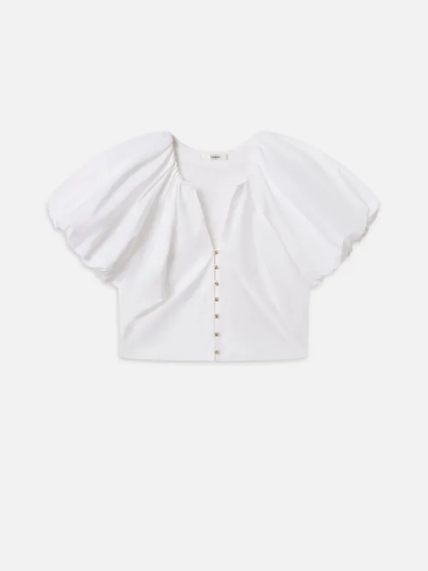 The Dramatic Sleeve Blouse -- White made by Frame Denim