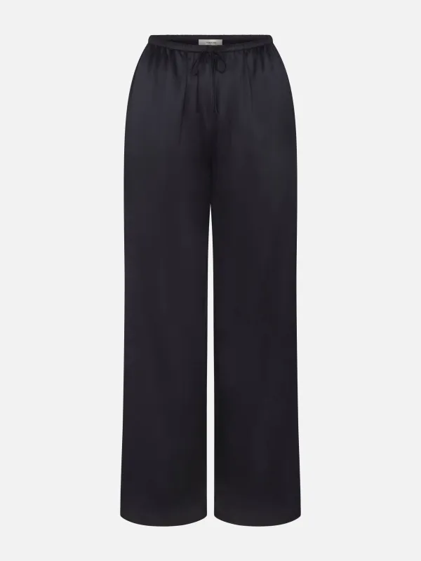 The Silk Lounge Pant -- Navy sold by Frame Denim