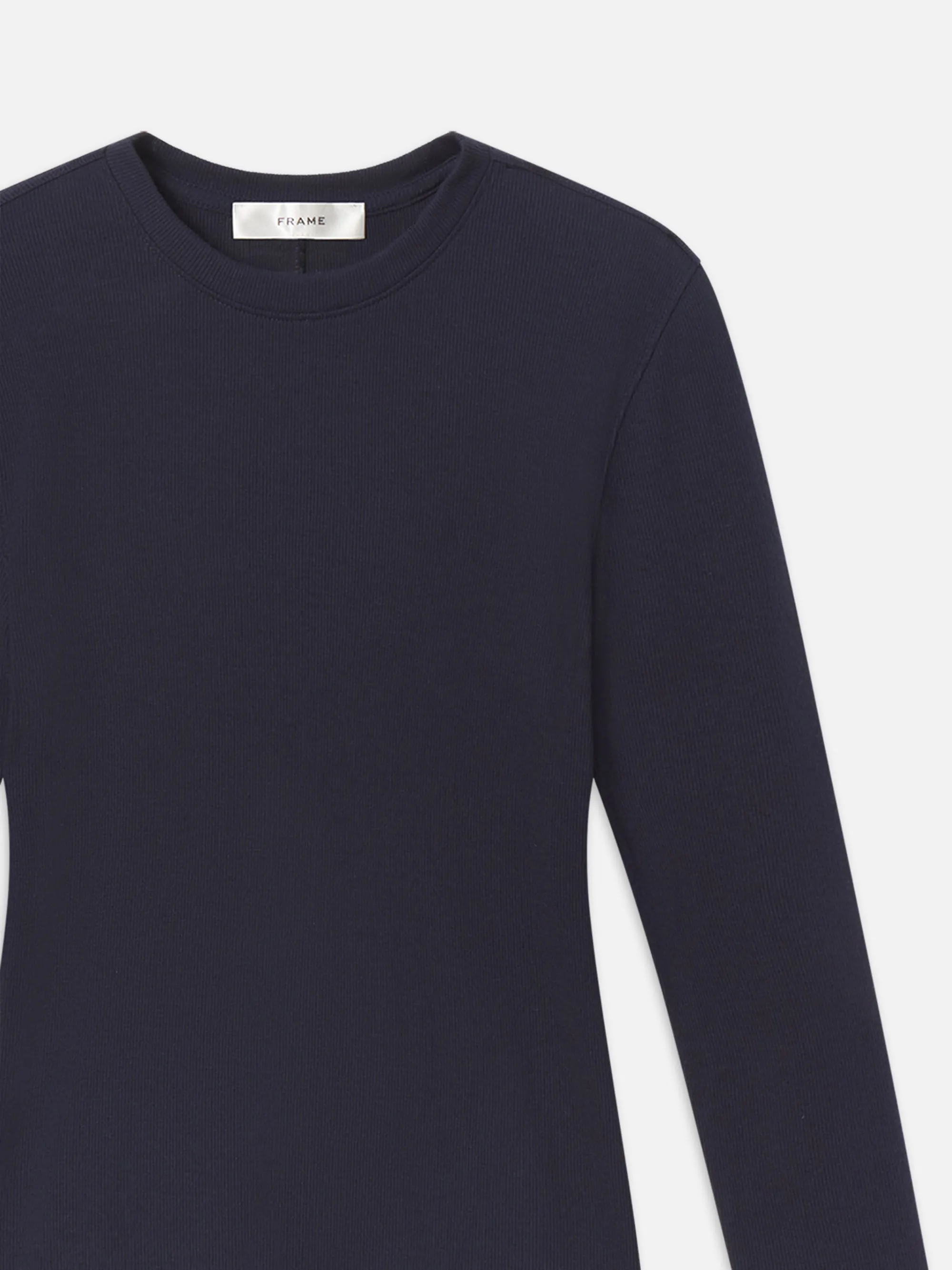The Long Sleeve Rib Crew -- Navy sold by Frame Denim product image thumbnail 2