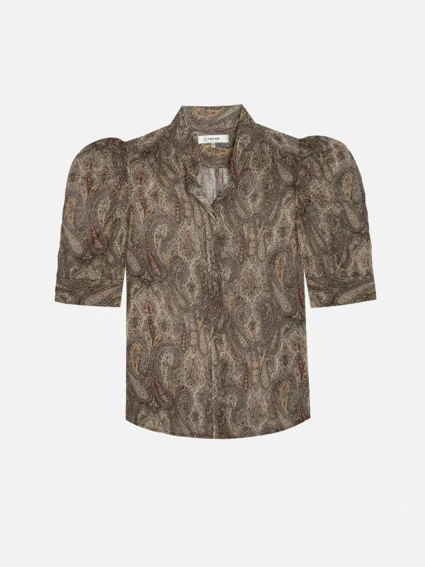 The Gillian Top -- Ecru Multi sold by Frame Denim