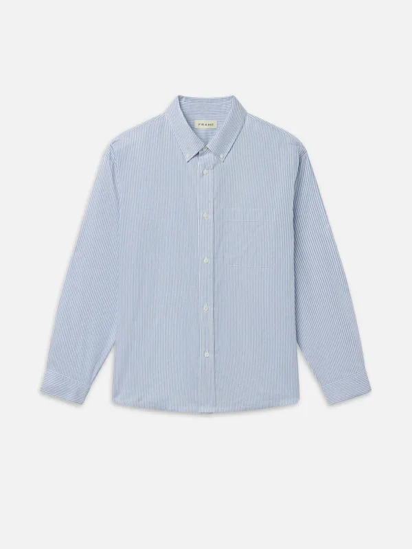 Oxford Shirt -- Blue Stripe made by Frame Denim