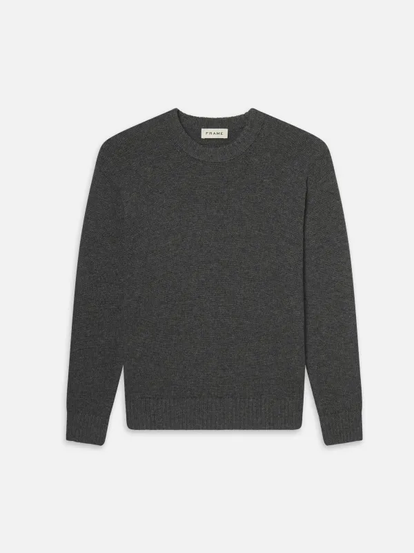 Cashmere Crewneck Sweater -- Dark Grey Melange sold by Frame Denim
