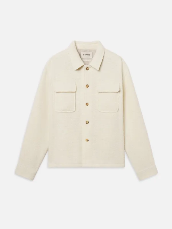 Tweed Overshirt -- Warm White sold by Frame Denim