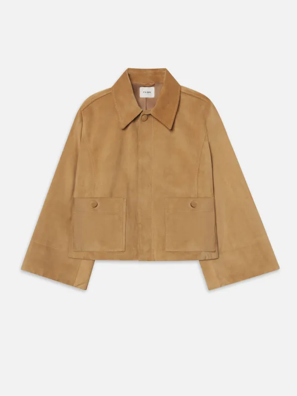 The Mini Suede Swing Jacket -- Light Camel made by Frame Denim