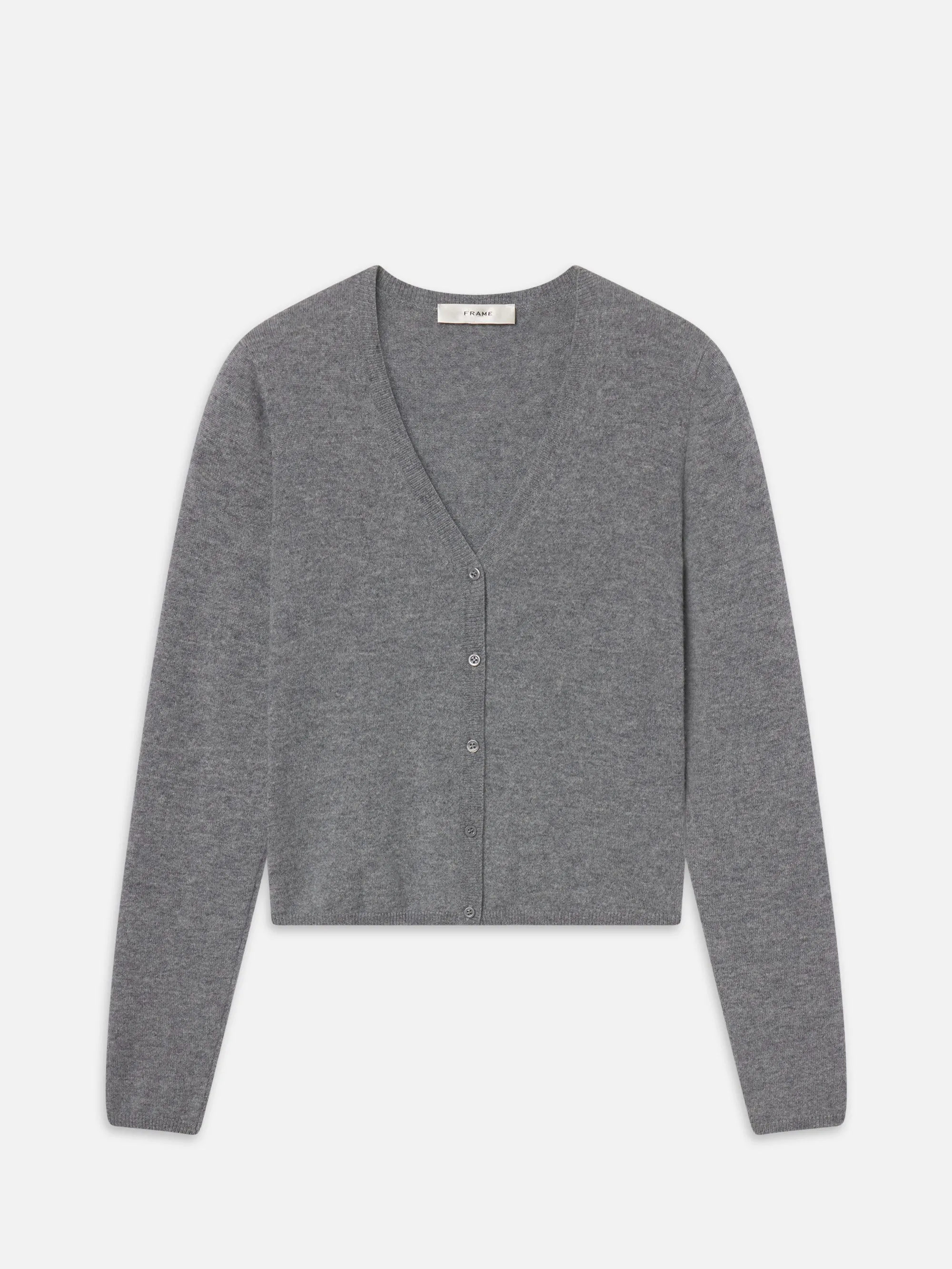 The Cashmere V Cardi -- Heather Grey sold by Frame Denim