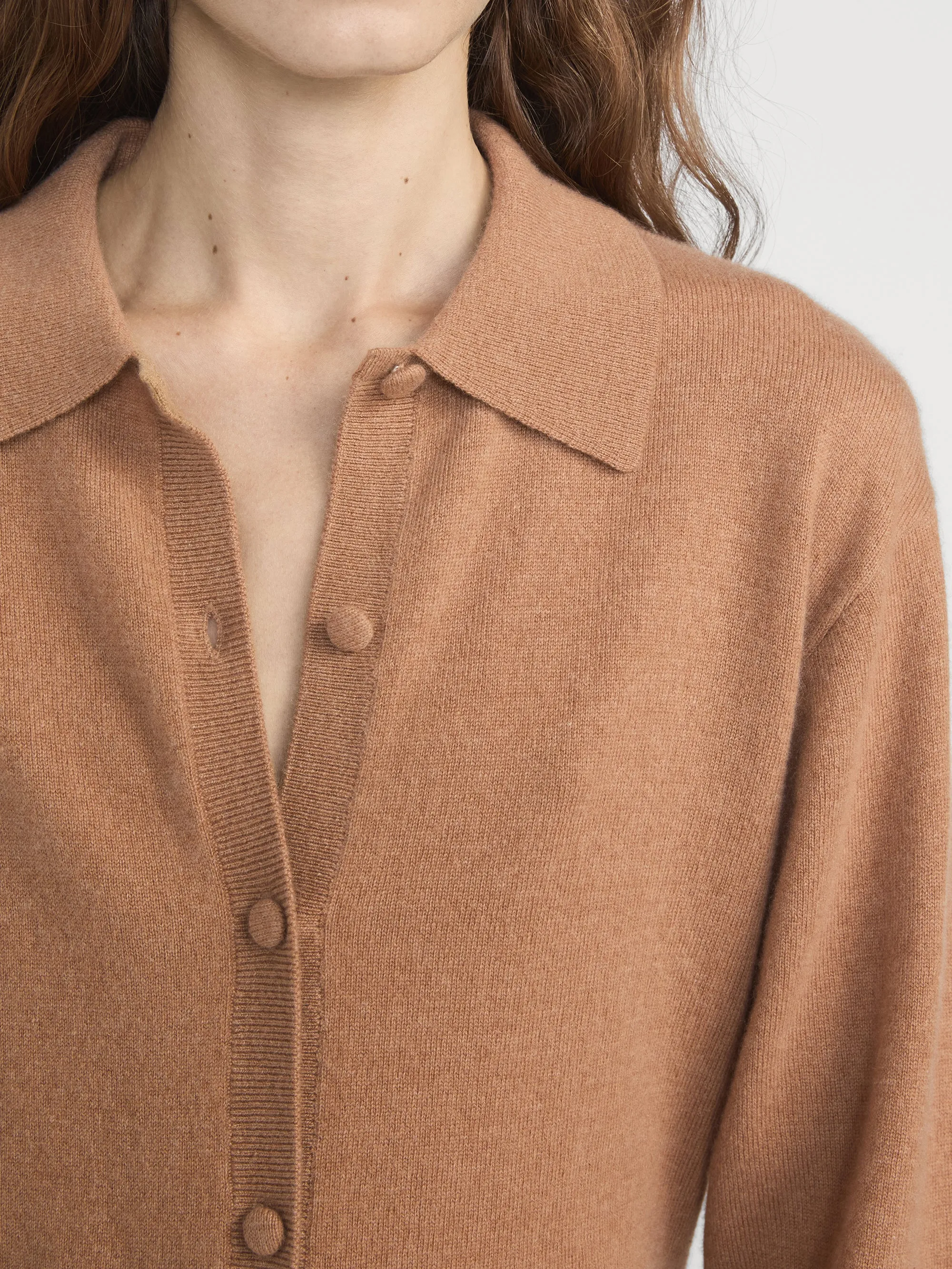 The Cashmere Collared Cardi -- Light Camel sold by Frame Denim product image thumbnail 5