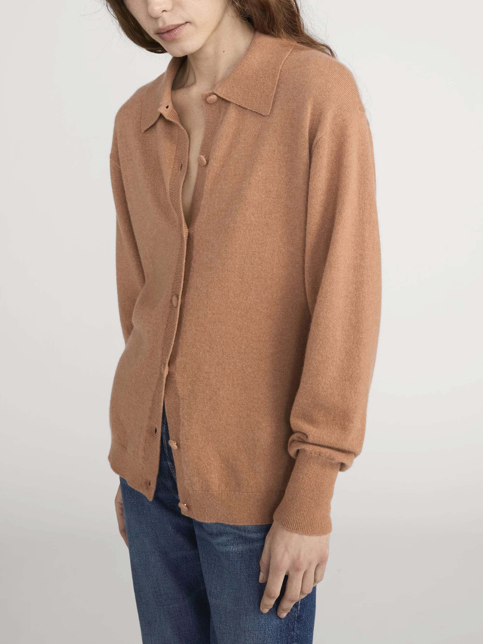 The Cashmere Collared Cardi -- Light Camel sold by Frame Denim product image thumbnail 4