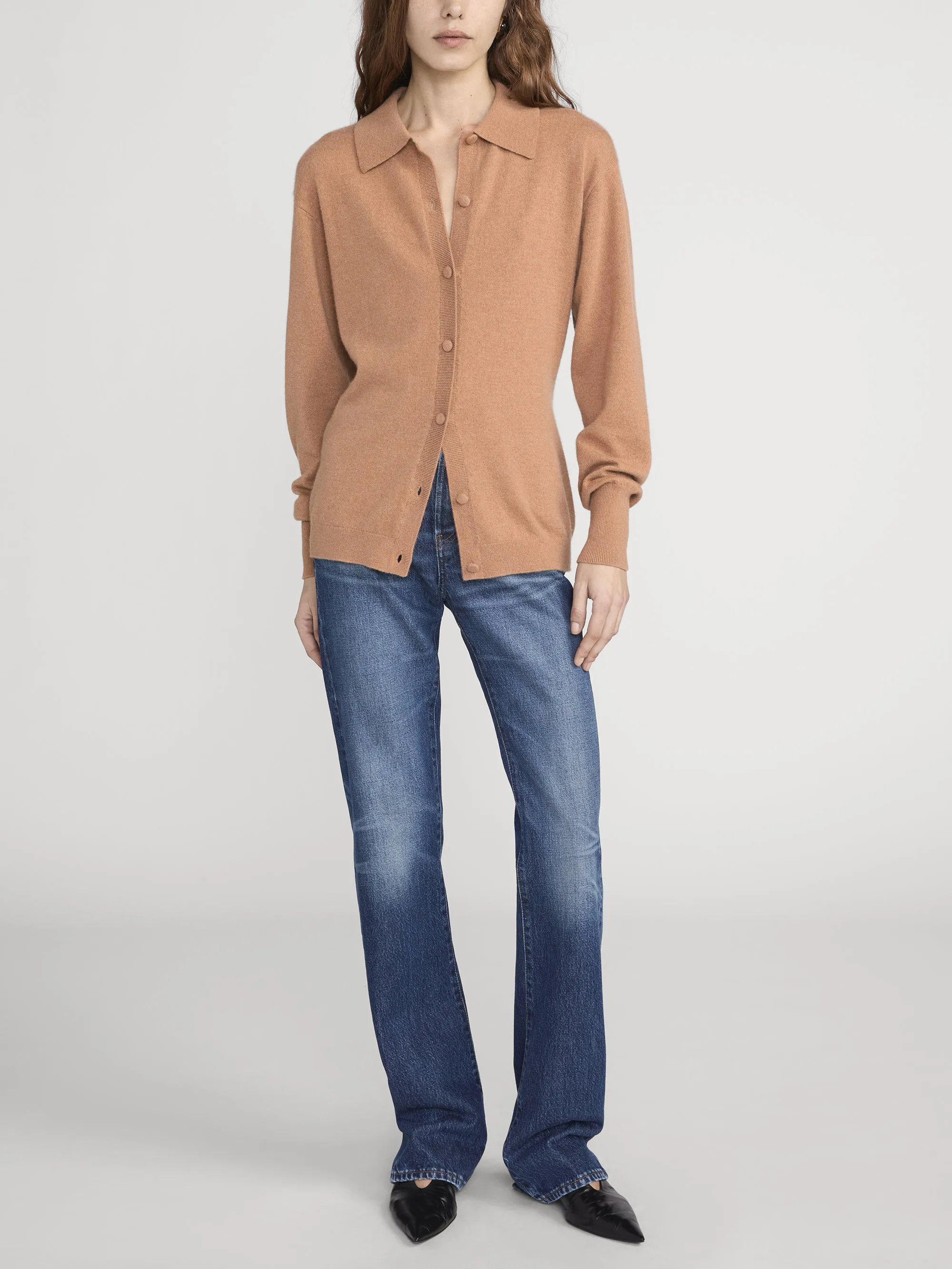 The Cashmere Collared Cardi -- Light Camel sold by Frame Denim product image thumbnail 2