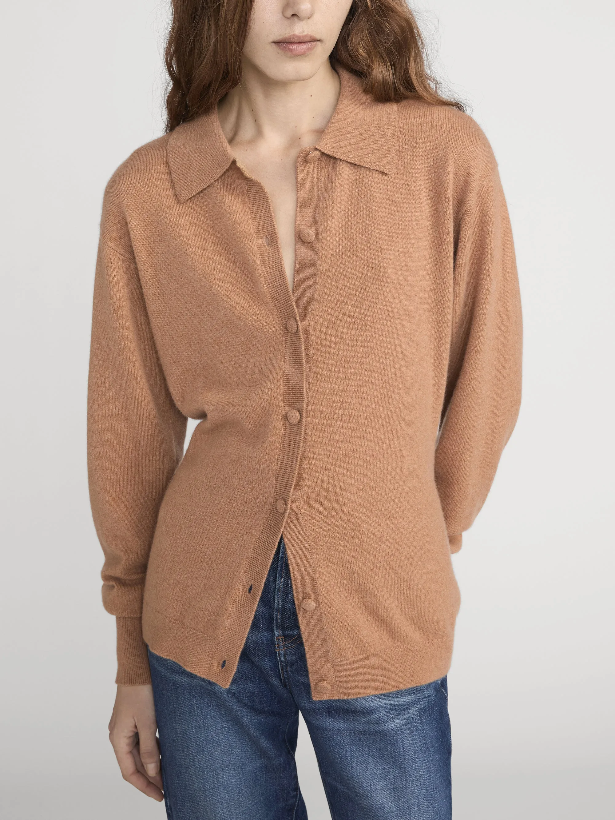 The Cashmere Collared Cardi -- Light Camel sold by Frame Denim product image thumbnail 3