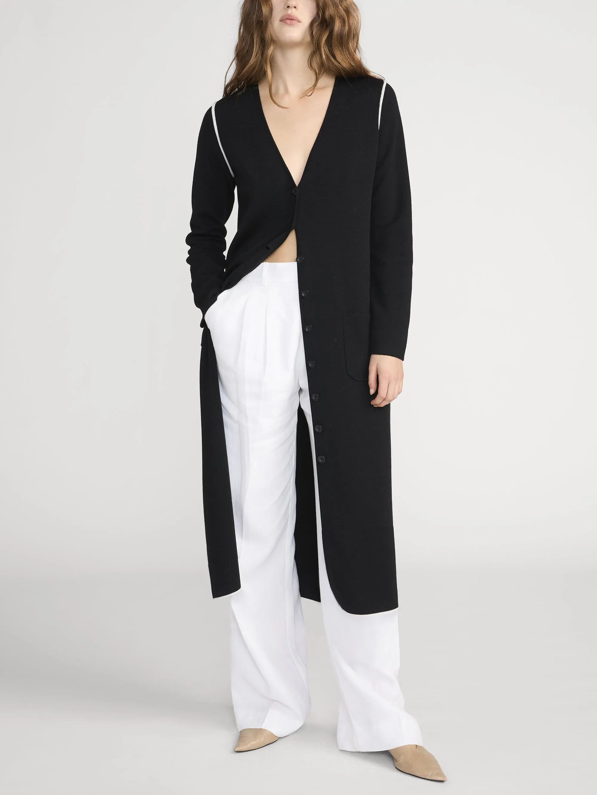 The Long Sleek Cardi -- Black sold by Frame Denim product image thumbnail 2