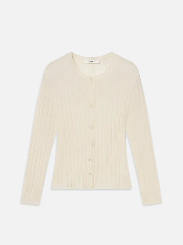The Silk Cashmere Cardi -- Cream sold by Frame Denim