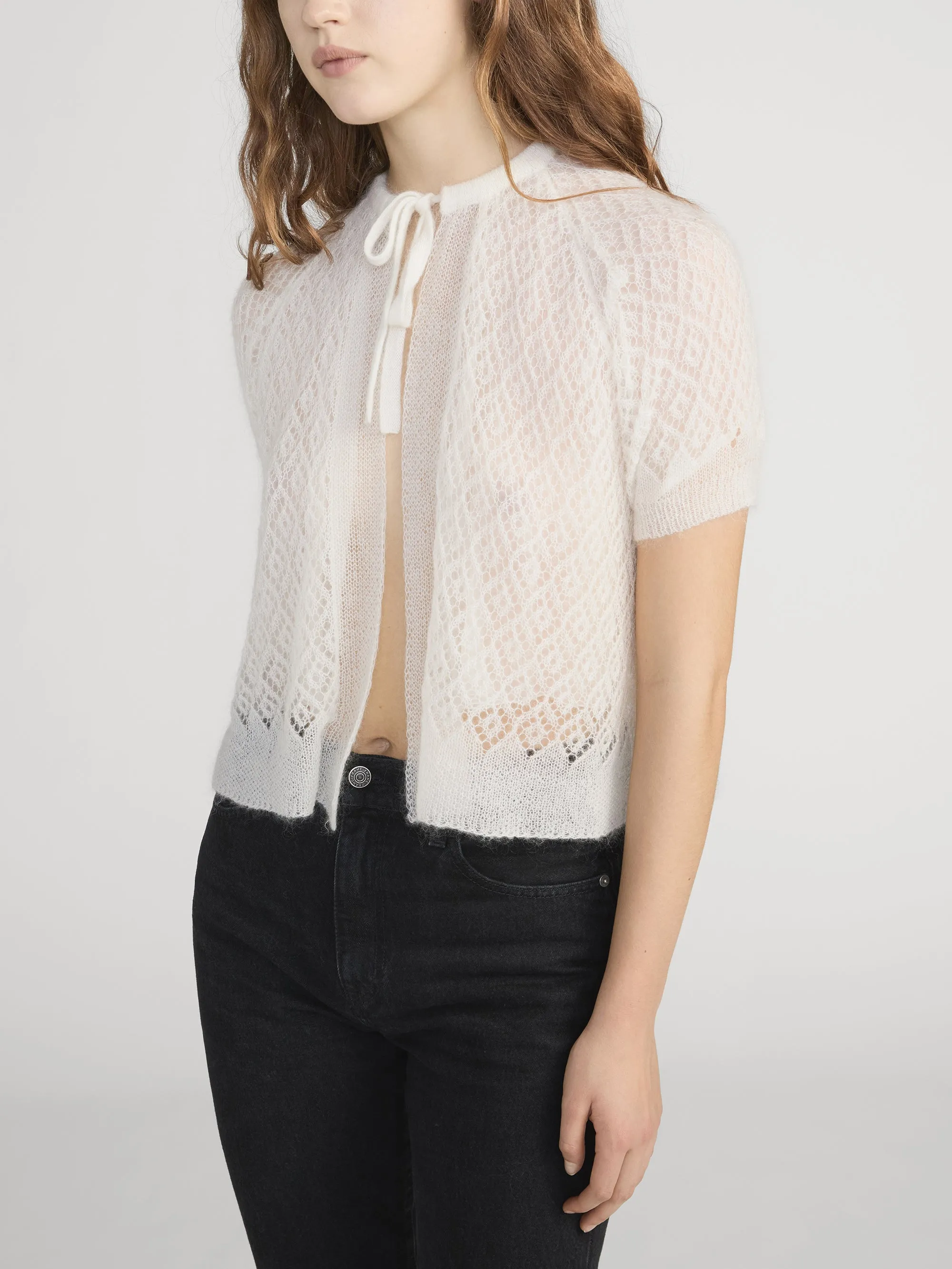 The Delicate Tie Sweater -- Cream sold by Frame Denim product image thumbnail 4
