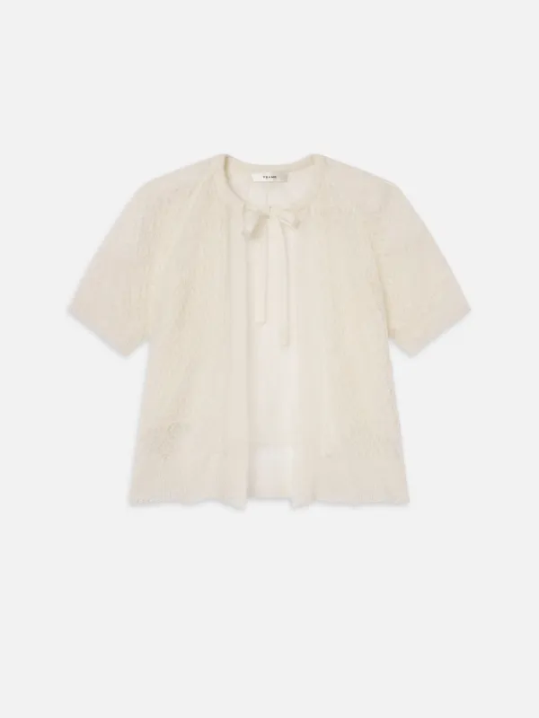 The Delicate Tie Sweater -- Cream made by Frame Denim