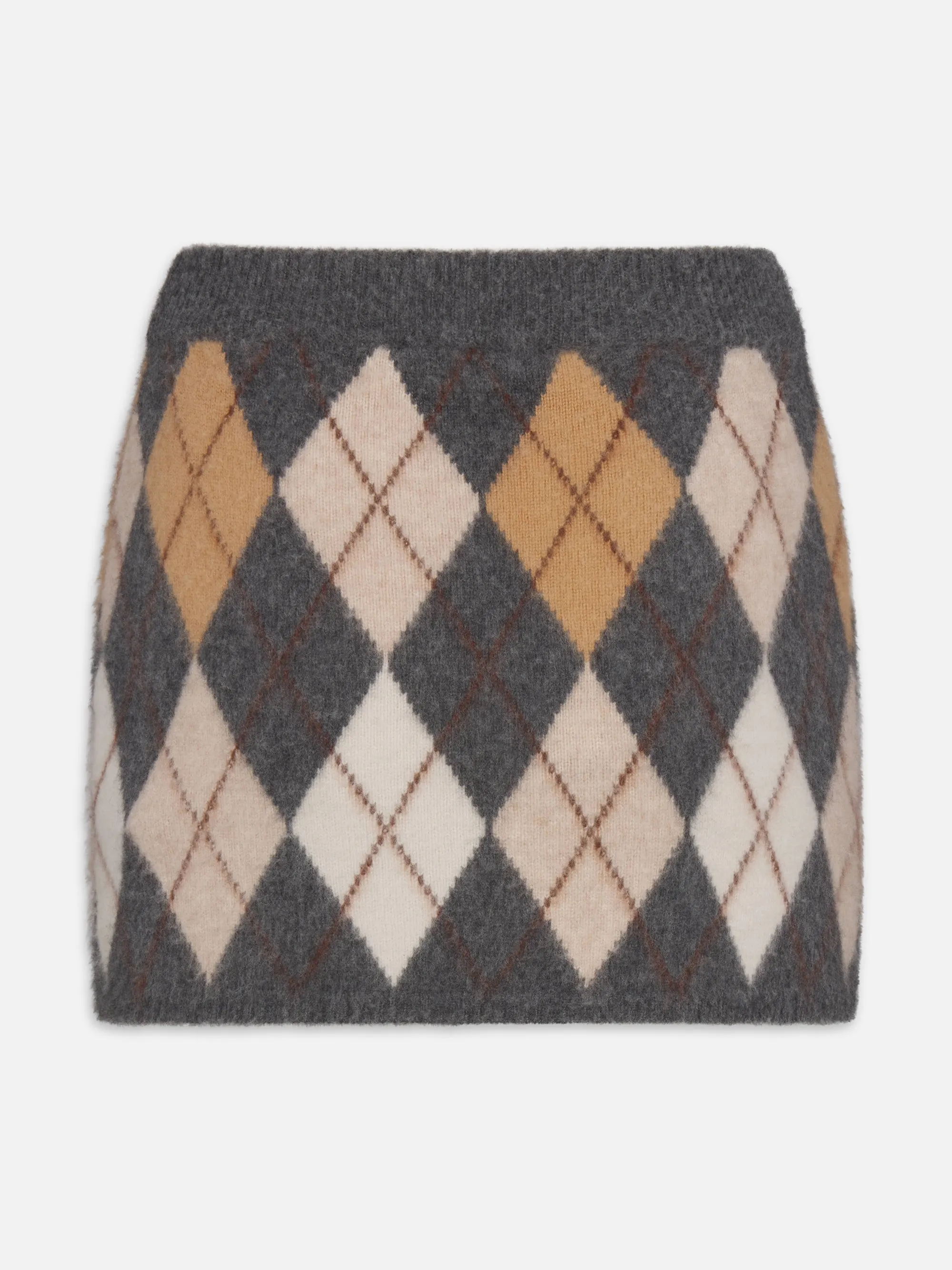 The Brushed Argyle Skirt -- Grey Multi sold by Frame Denim