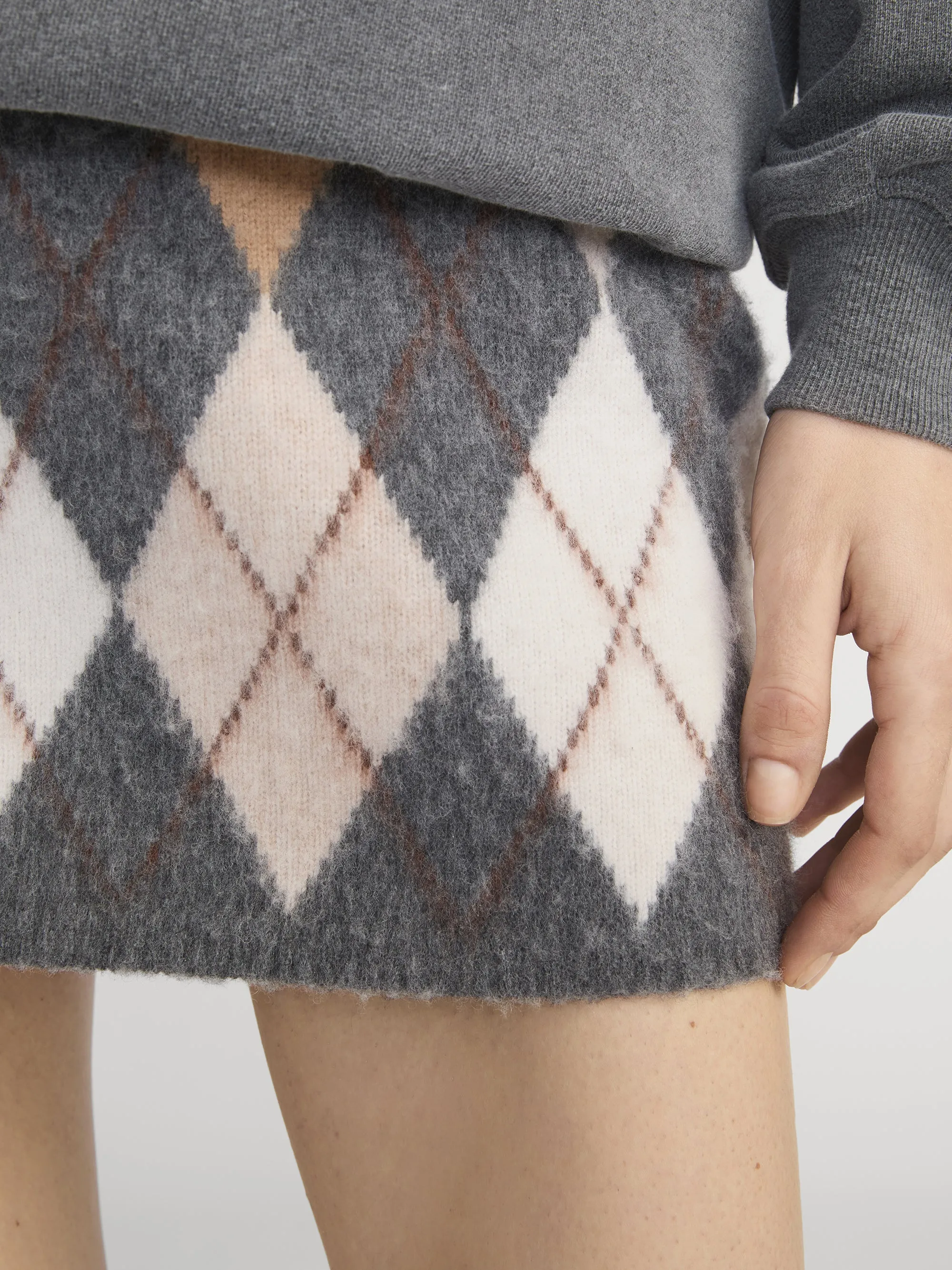 The Brushed Argyle Skirt -- Grey Multi sold by Frame Denim product image thumbnail 5