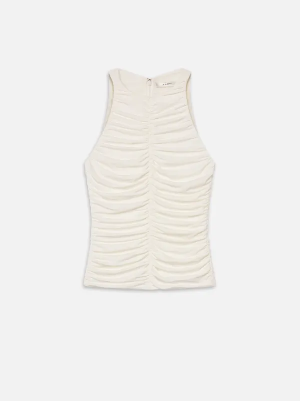 The Ruched Tank -- Cream sold by Frame Denim