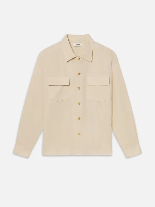Double Pocket Overshirt -- Light Beige sold by Frame Denim