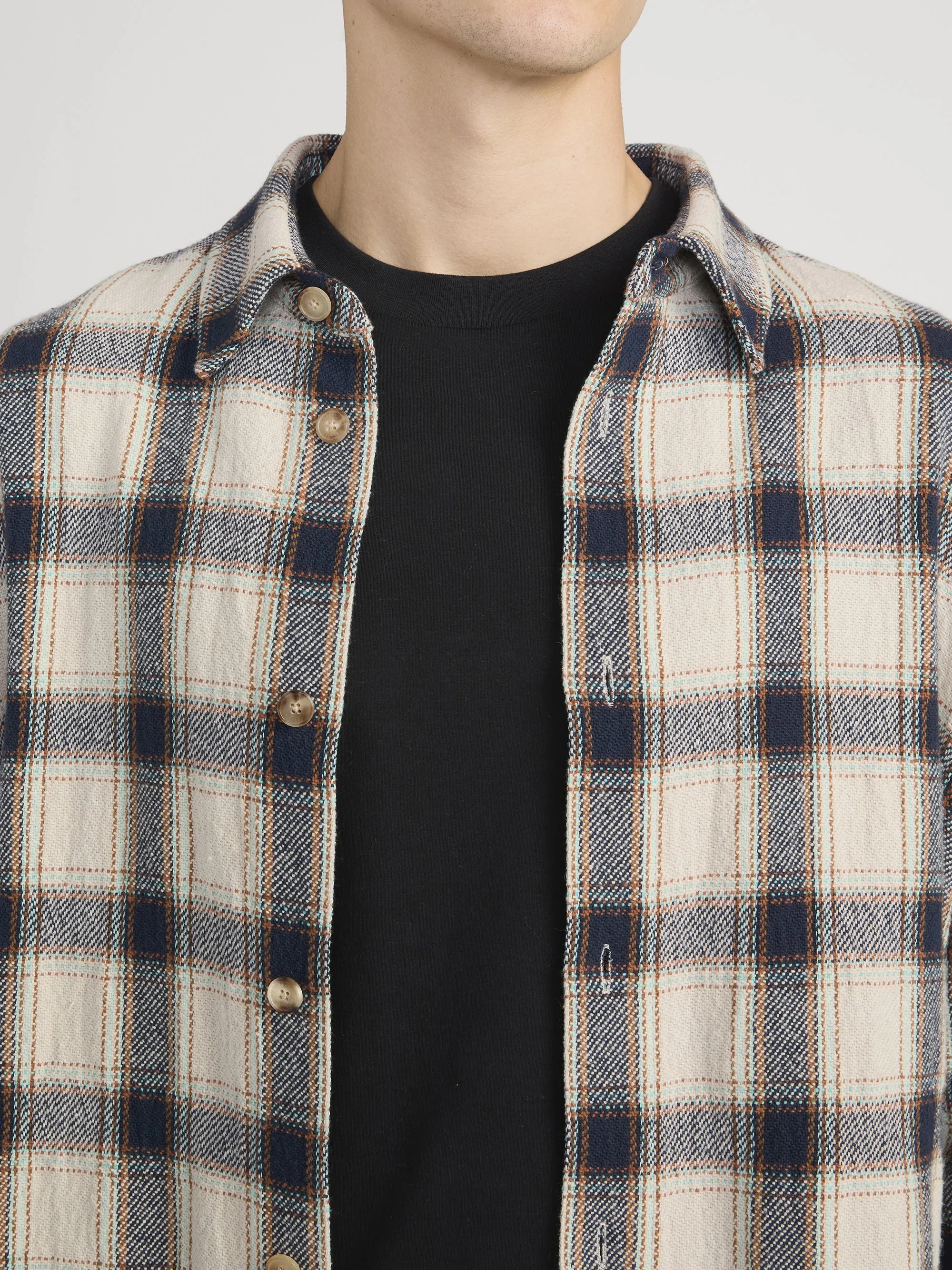 Plaid Overshirt -- Cream Plaid sold by Frame Denim product image thumbnail 5