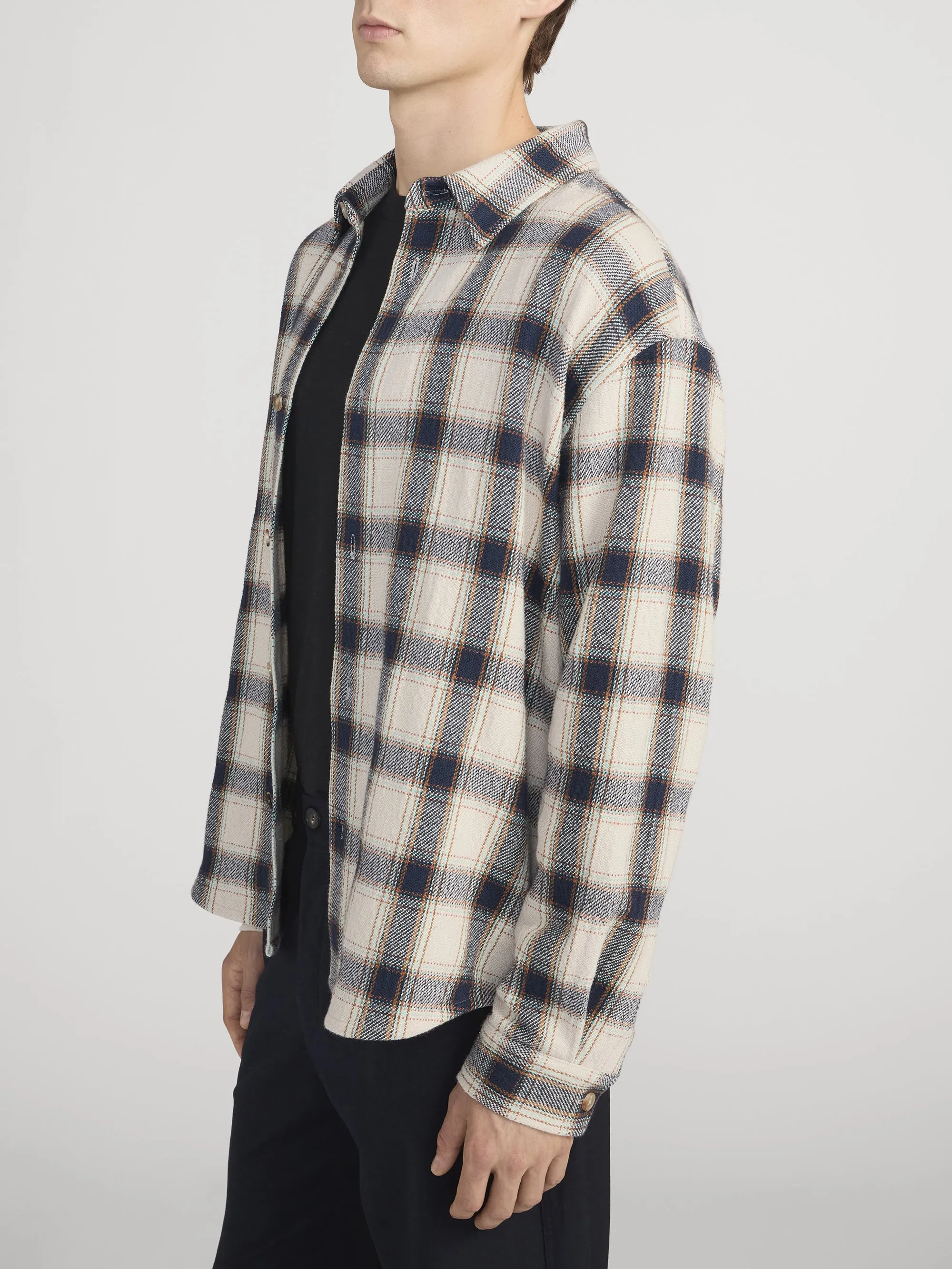 Plaid Overshirt -- Cream Plaid sold by Frame Denim product image thumbnail 4