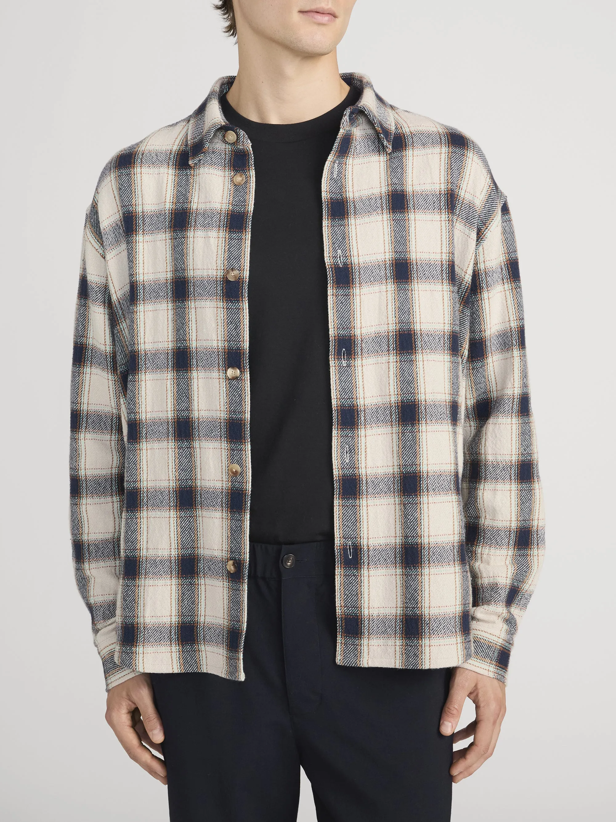 Plaid Overshirt -- Cream Plaid sold by Frame Denim product image thumbnail 3